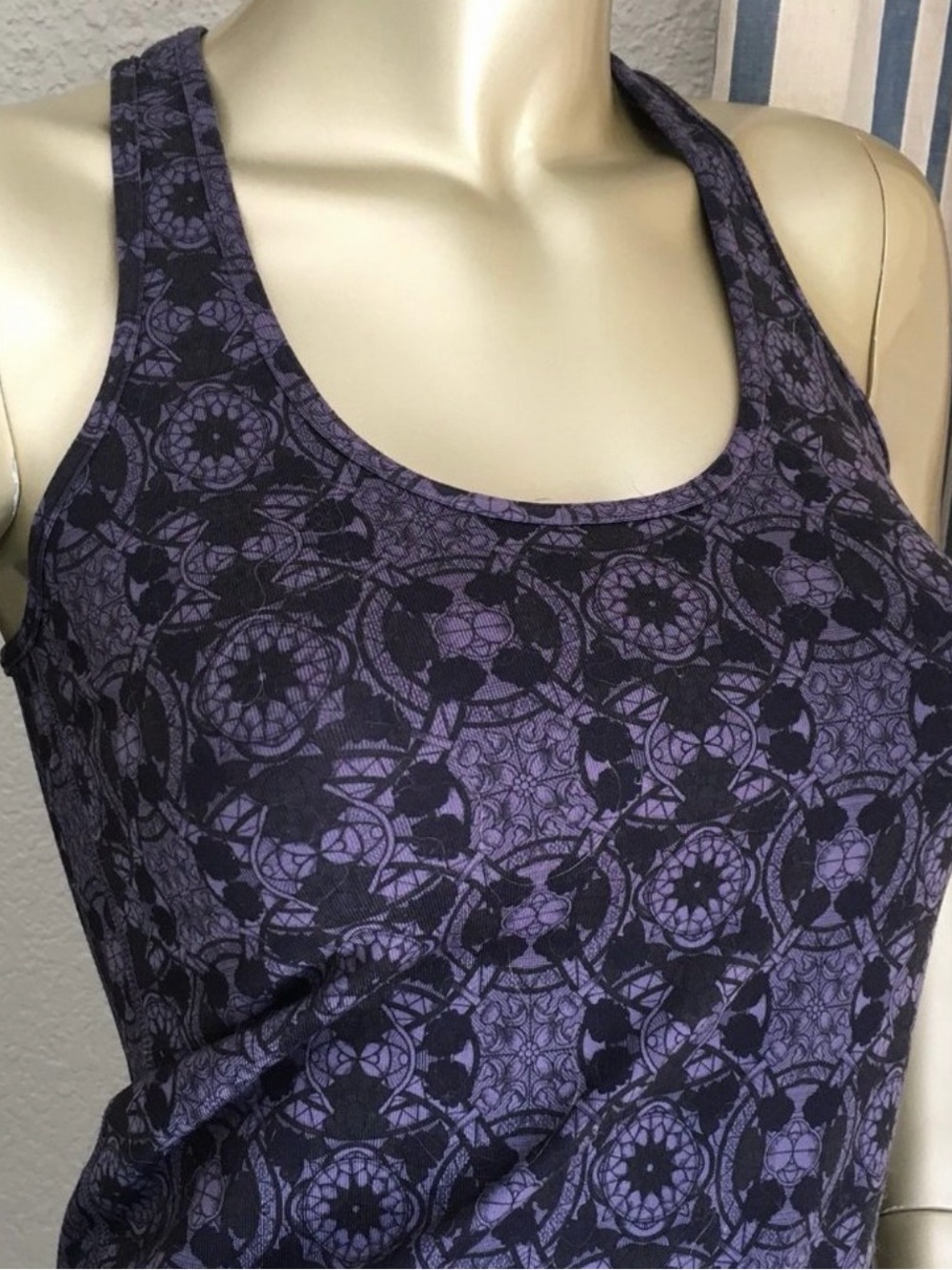 lululemon athletica Purple and Black Patterned Racerback Tank Top - Picture 3 of 6